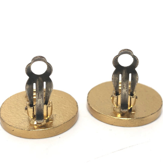 CHANEL Earring metal Red x gold 01P COCO Mark Women Used Authentic