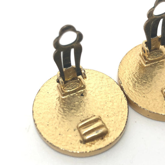 CHANEL Earring metal Red x gold 01P COCO Mark Women Used Authentic