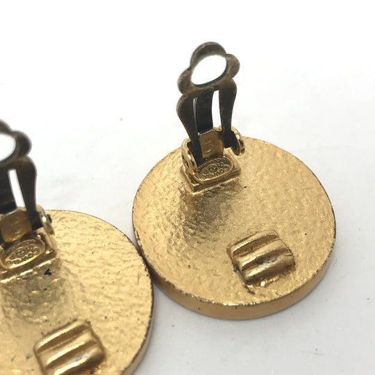 CHANEL Earring metal Red x gold 01P COCO Mark Women Used Authentic