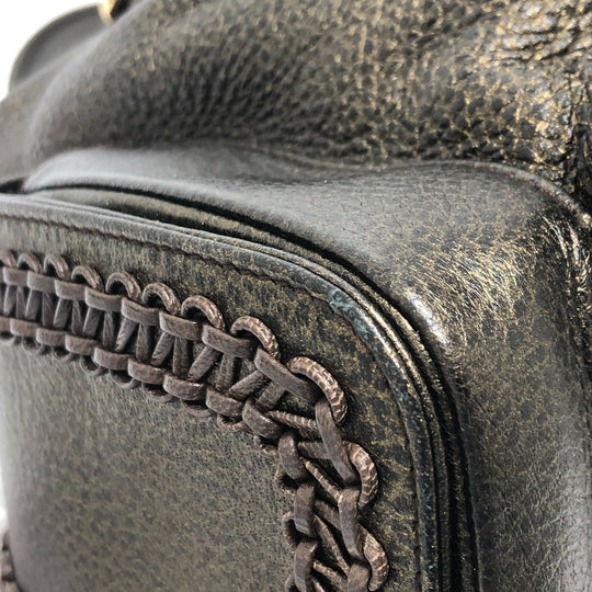 BVLGARI Tote Bag leather bronze Leoni Women Used Authentic