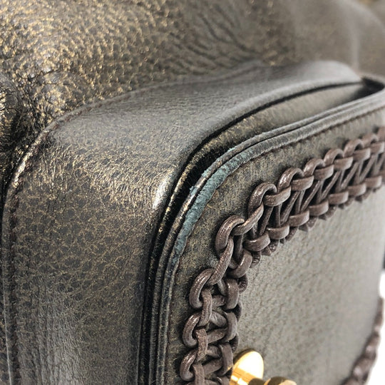 BVLGARI Tote Bag leather bronze Leoni Women Used Authentic