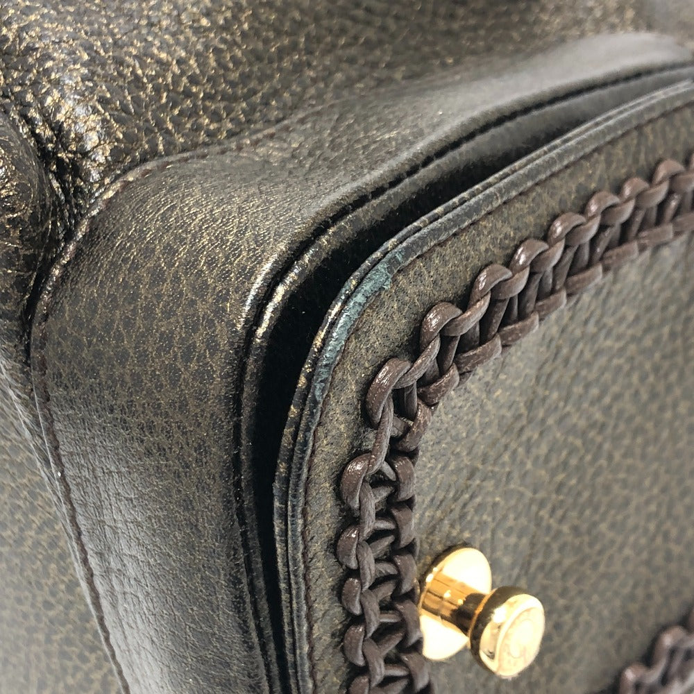 BVLGARI Tote Bag leather bronze Leoni Women Used Authentic