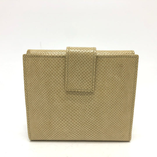 GUCCI Folded wallet leather beige GG Marmont logo Women Used Authentic