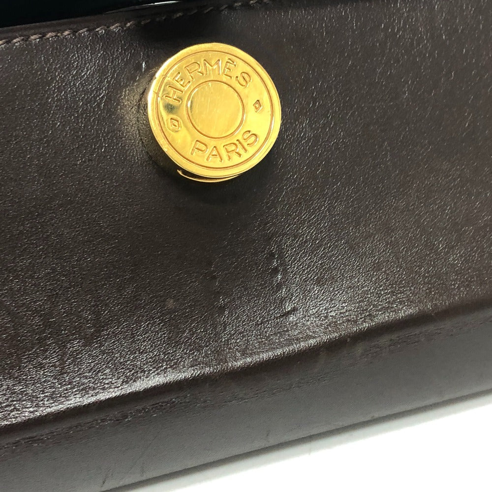 HERMES Pouch Box scarf Brown Dogon Series Box Women Used Authentic