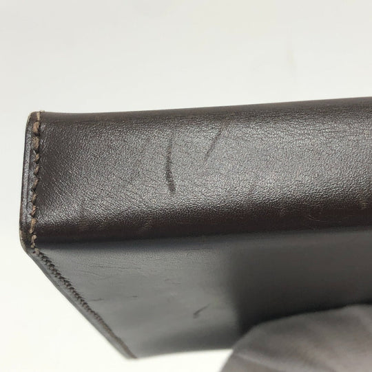 HERMES Pouch Box scarf Brown Dogon Series Box Women Used Authentic