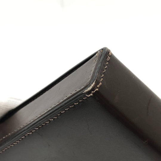 HERMES Pouch Box scarf Brown Dogon Series Box Women Used Authentic