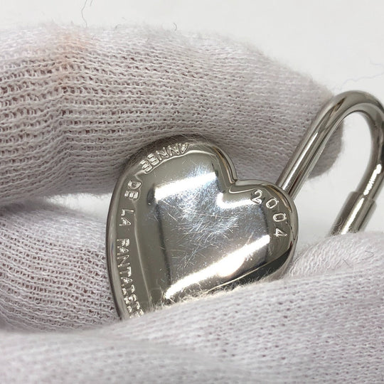 HERMES Cadena metal Silver 2004 only Fantasy Heart Women Used Authentic