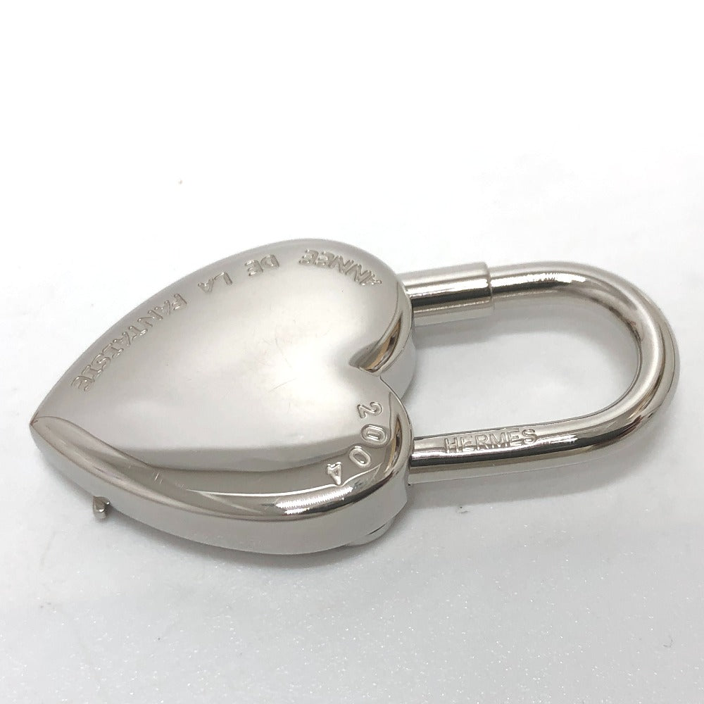 HERMES Cadena metal Silver 2004 only Fantasy Heart Women Used Authentic