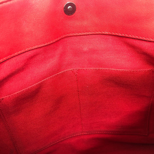 LOEWE Handbag Leather / suede Red W pocket Women Used Authentic