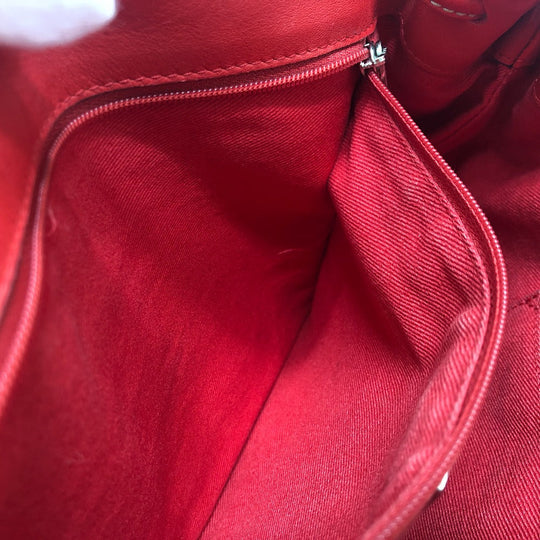 LOEWE Handbag Leather / suede Red W pocket Women Used Authentic