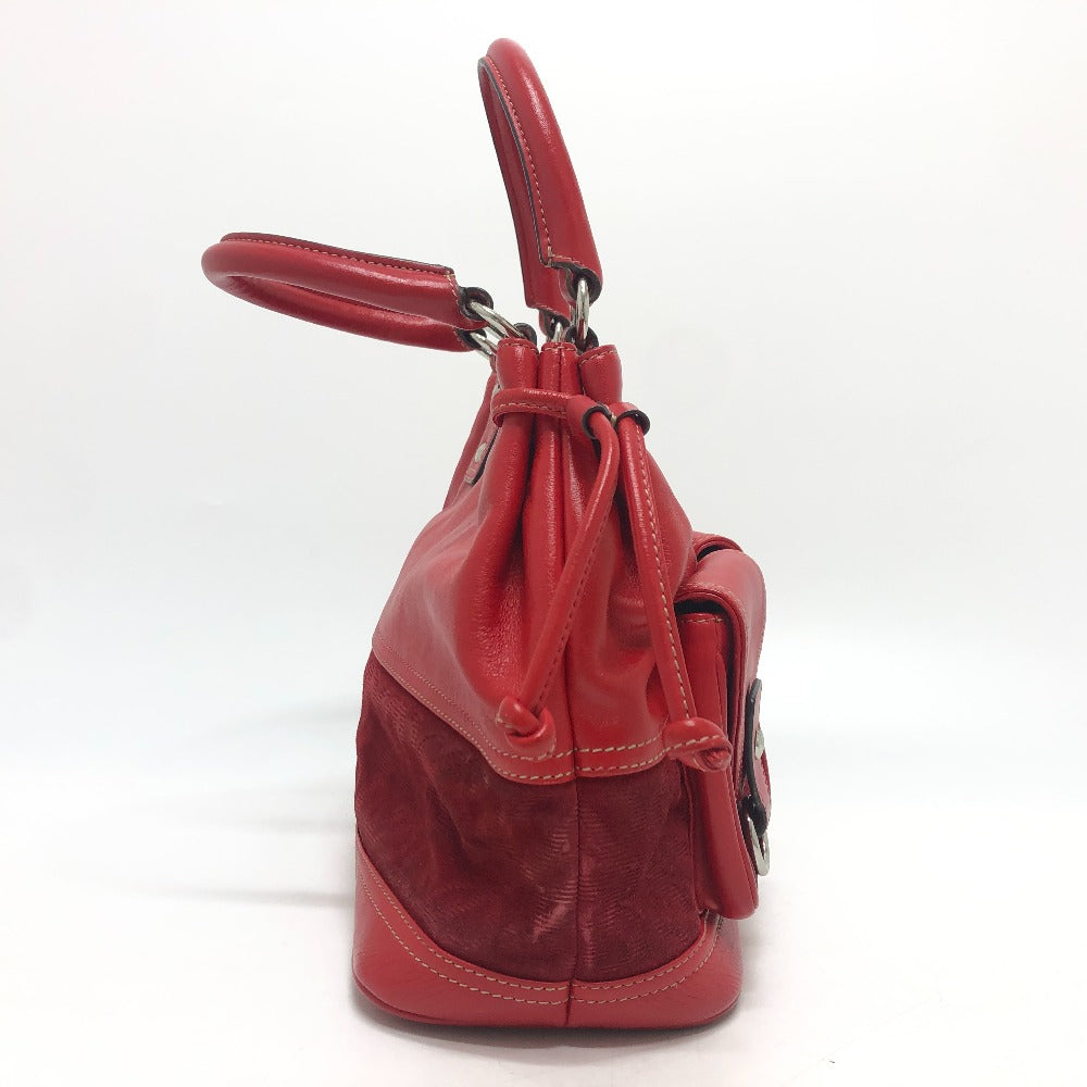 LOEWE Handbag Leather / suede Red W pocket Women Used Authentic