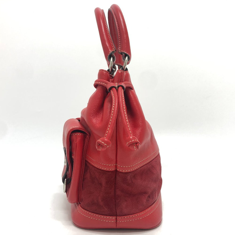 LOEWE Handbag Leather / suede Red W pocket Women Used Authentic