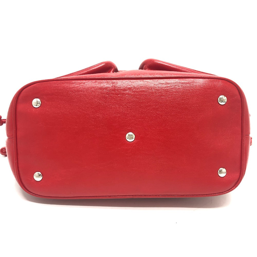 LOEWE Handbag Leather / suede Red W pocket Women Used Authentic