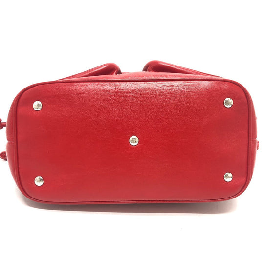 LOEWE Handbag Leather / suede Red W pocket Women Used Authentic