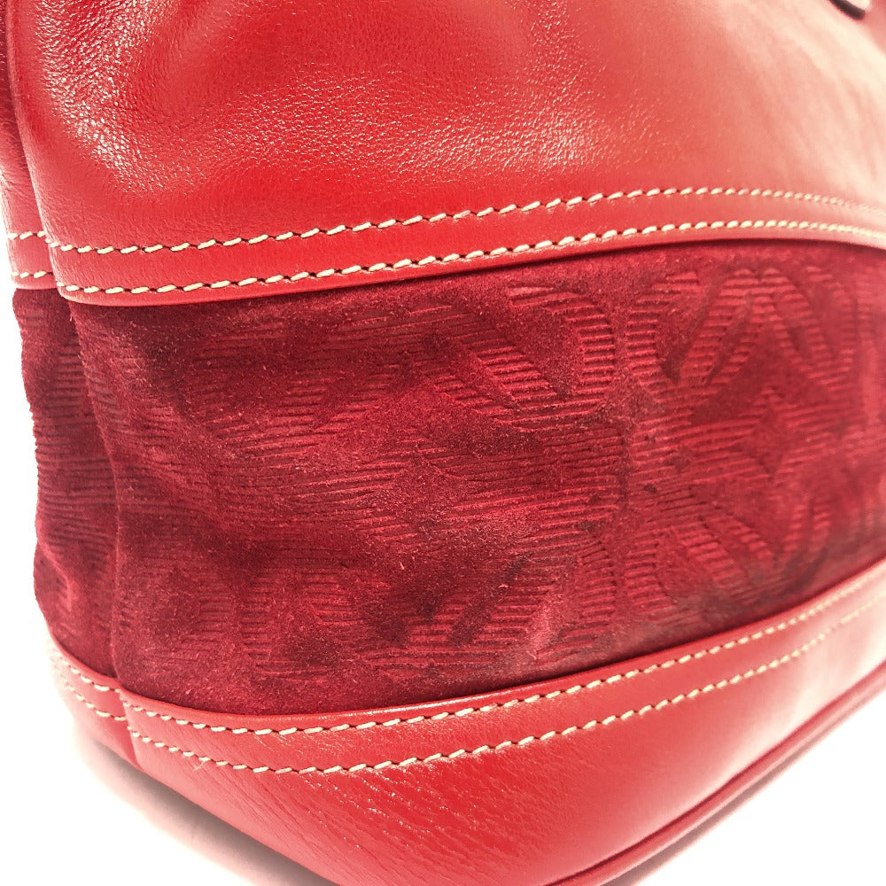 LOEWE Handbag Leather / suede Red W pocket Women Used Authentic