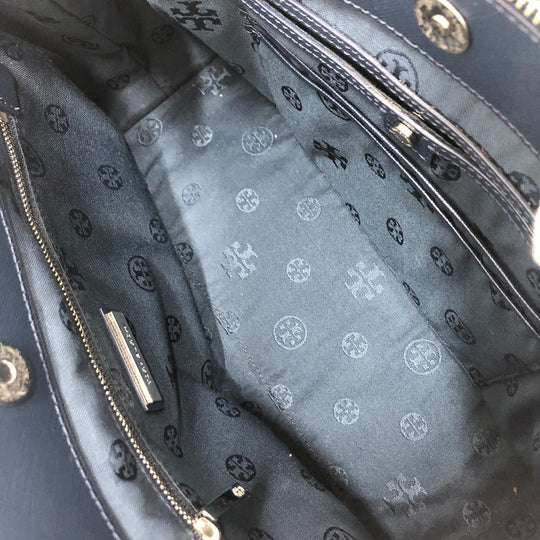Tory Burch Tote Bag PVC / Leather blue Punching flower Women Used Authentic