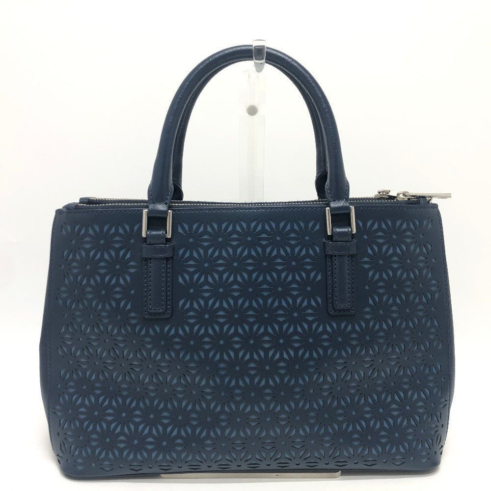 Tory Burch Tote Bag PVC / Leather blue Punching flower Women Used Authentic