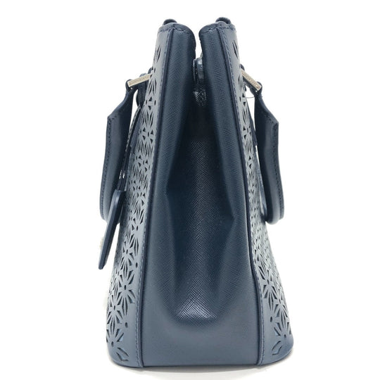 Tory Burch Tote Bag PVC / Leather blue Punching flower Women Used Authentic