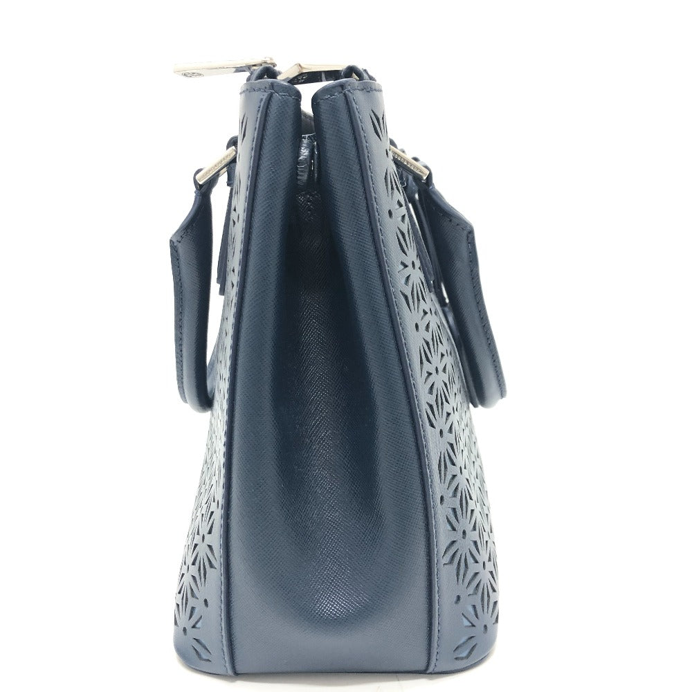 Tory Burch Tote Bag PVC / Leather blue Punching flower Women Used Authentic