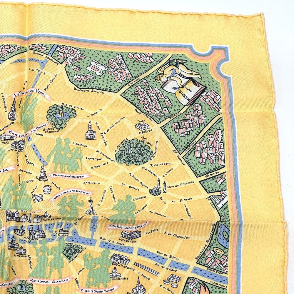 HERMES scarf silk Orange Petit College 40: Lovers in Paris