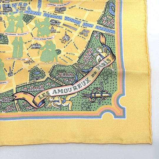 HERMES scarf silk Orange Petit College 40: Lovers in Paris