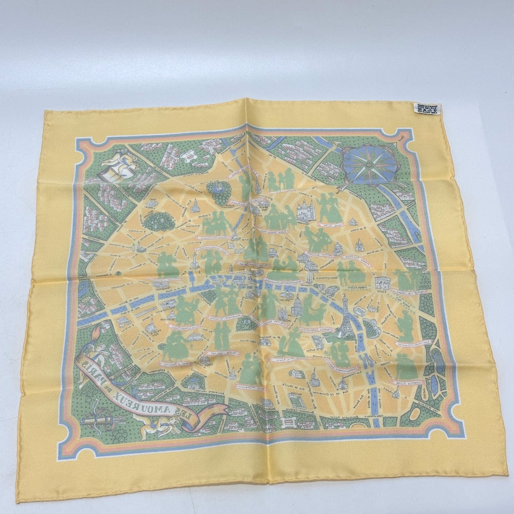HERMES scarf silk Orange Petit College 40: Lovers in Paris