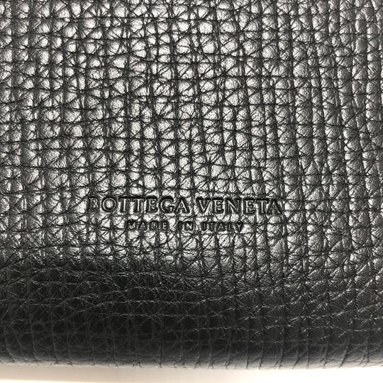 BOTTEGAVENETA Long Wallet Purse leather black Palmerat Women Used Authentic