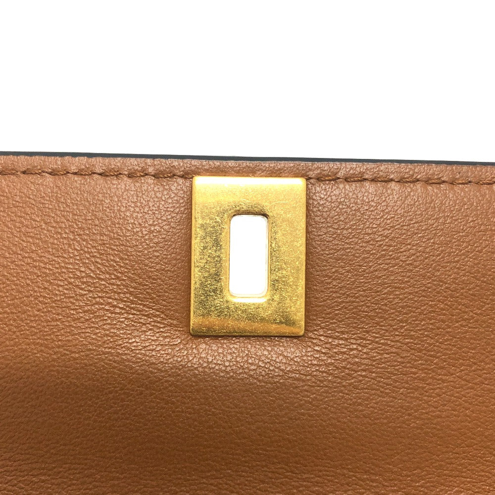 BOTTEGAVENETA Long Wallet Purse leather black Palmerat Women Used Authentic