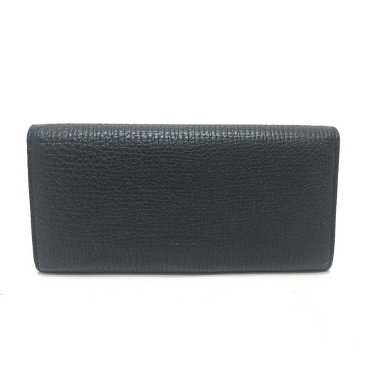 BOTTEGAVENETA Long Wallet Purse leather black Palmerat Women Used Authentic