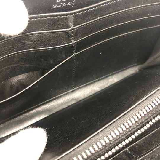JIMMY CHOO Long Wallet Purse leather black Star motif Women Used Authentic