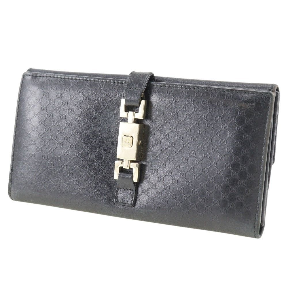 GUCCI Long Wallet Purse 035.2031.2134 leather black unisex(Unisex) Used Authentic