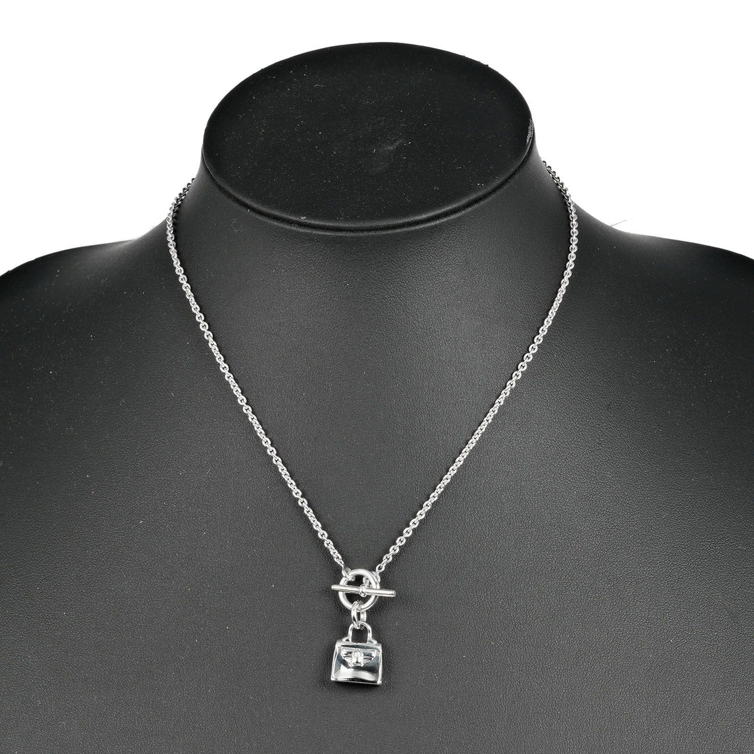 HERMES Necklace Silver925 Silver Amulet Kelly Women Used Authentic