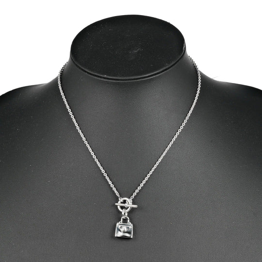 HERMES Necklace Silver925 Silver Amulet Kelly Women Used Authentic