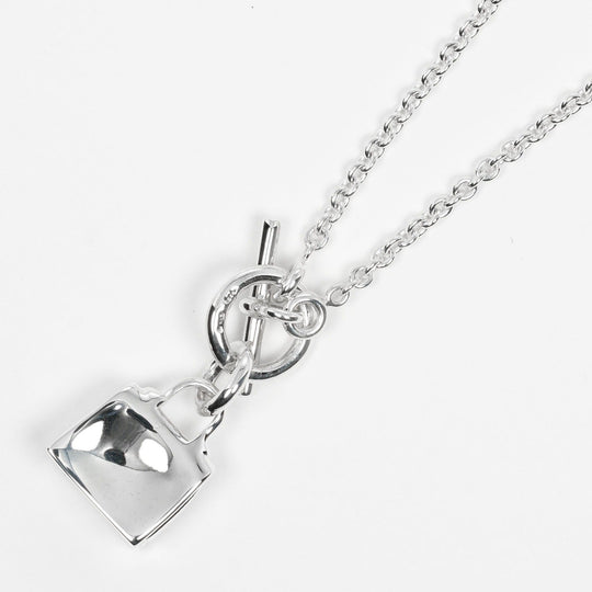 HERMES Necklace Silver925 Silver Amulet Kelly Women Used Authentic