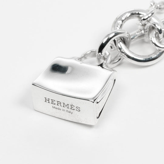 HERMES Necklace Silver925 Silver Amulet Kelly Women Used Authentic