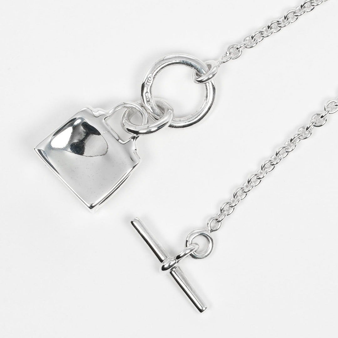 HERMES Necklace Silver925 Silver Amulet Kelly Women Used Authentic