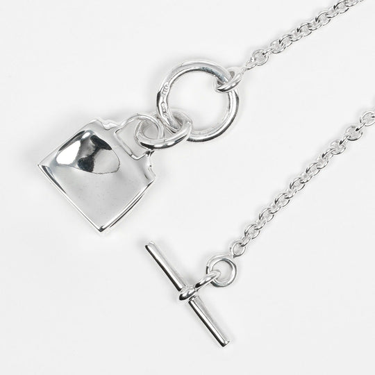 HERMES Necklace Silver925 Silver Amulet Kelly Women Used Authentic