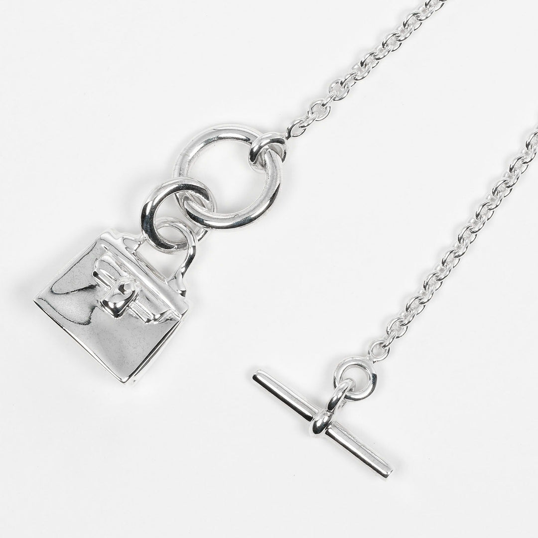 HERMES Necklace Silver925 Silver Amulet Kelly Women Used Authentic