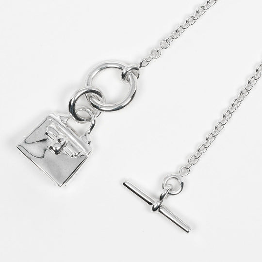 HERMES Necklace Silver925 Silver Amulet Kelly Women Used Authentic
