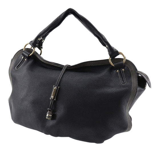 CELINE Tote Bag leather black Women Used Authentic