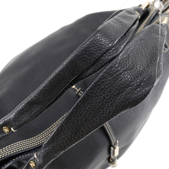 CELINE Tote Bag leather black Women Used Authentic