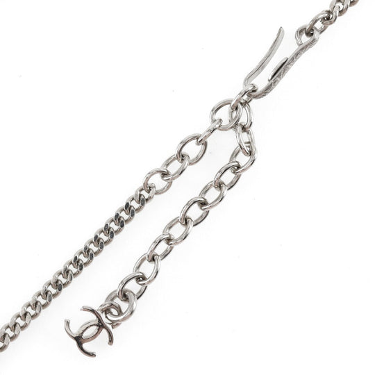 CHANEL Necklace Metal, Plastic Silver COCO Mark Women Used Authentic