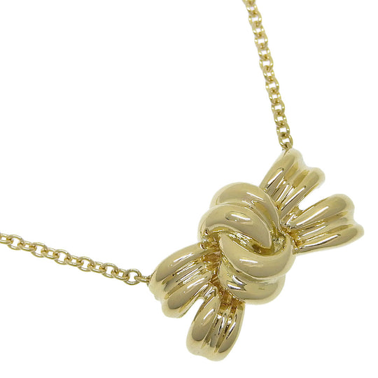TIFFANY&Co. Necklace K18 yellow gold gold ribbon Women Used Authentic