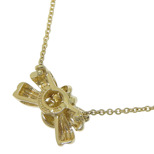 TIFFANY&Co. Necklace K18 yellow gold gold ribbon Women Used Authentic