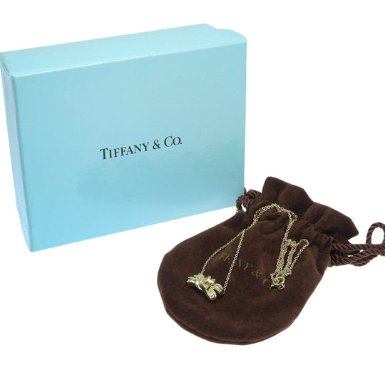 TIFFANY&Co. Necklace K18 yellow gold gold ribbon Women Used Authentic