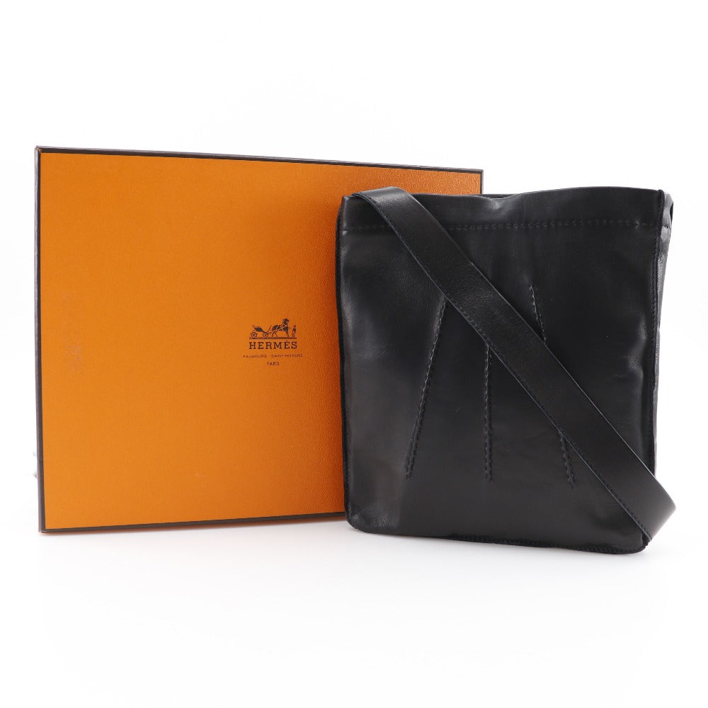 HERMES Shoulder Bag Calfskin black Toudu unisex(Unisex) Used Authentic
