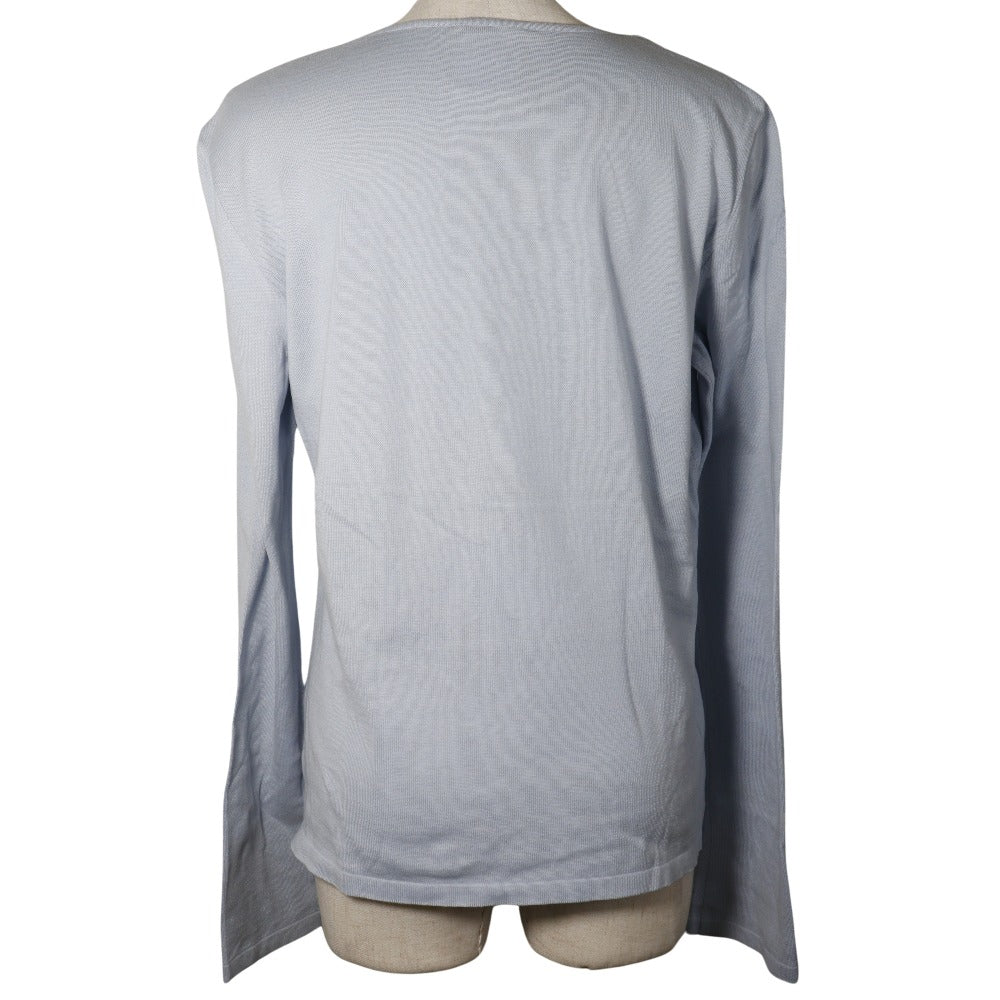 CHANEL knit P25278V01765 cotton light blue COCO Mark Women 46 Used Authentic
