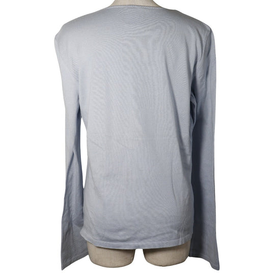 CHANEL knit P25278V01765 cotton light blue COCO Mark Women 46 Used Authentic