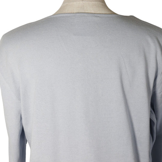 CHANEL knit P25278V01765 cotton light blue COCO Mark Women 46 Used Authentic