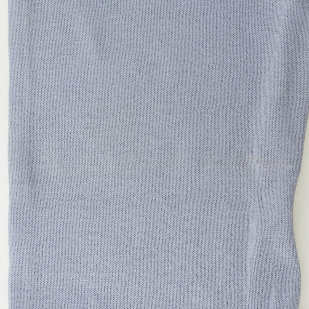 CHANEL knit P25278V01765 cotton light blue COCO Mark Women 46 Used Authentic
